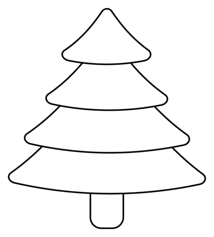 Evergreen Tree Emoji Coloring Page